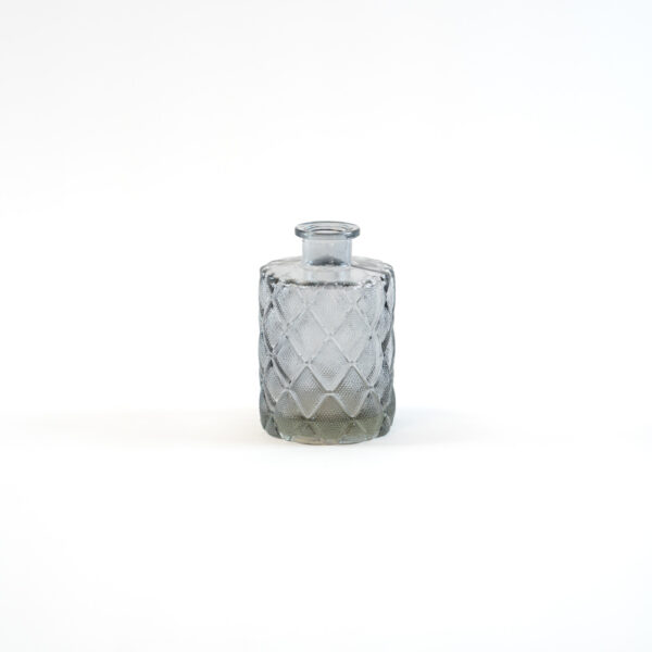 Skleněná vázička šedá 11 cm - kosočtverce