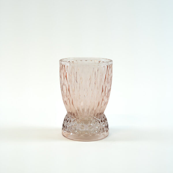 Skleněná váza růžová 15 cm