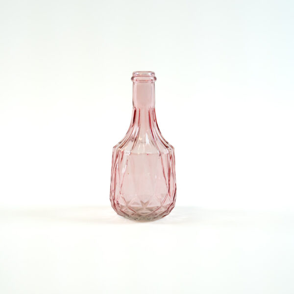 Skleněná vázička růžová 18 cm