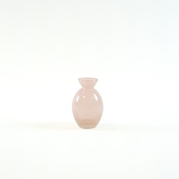 Skleněná vázička růžová 10,5 cm