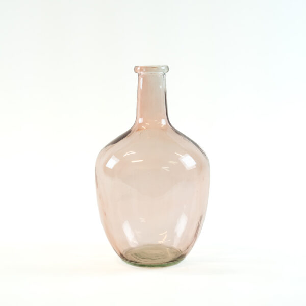 Skleněná váza pudrová "demižon" 31 cm