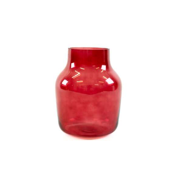 Skleněná váza červená 19 cm