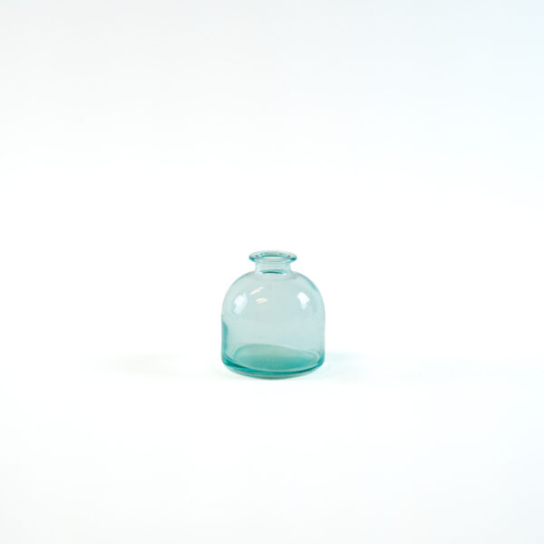 Skleněná vázička modrá půlkulatá 7,5 cm