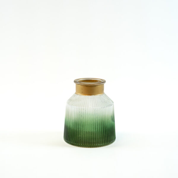 Skleněná váza se zlatým hrdlem 16 cm