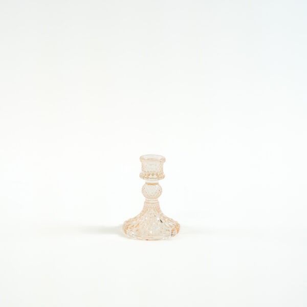 Skleněný svícen na kónickou svíčku - meruňkový - 10,5 cm