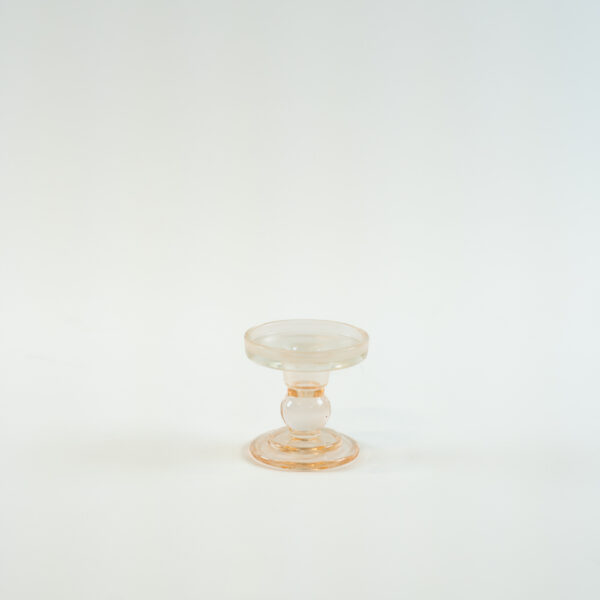 Skleněný svícen na kónickou svíčku - meruňková - 8,5 cm