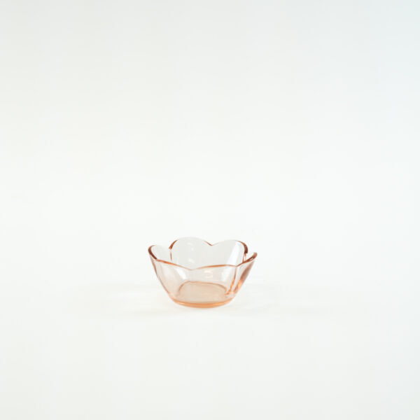 Skleněný svícen na čajovou svíčku růžová kytička - 4 cm