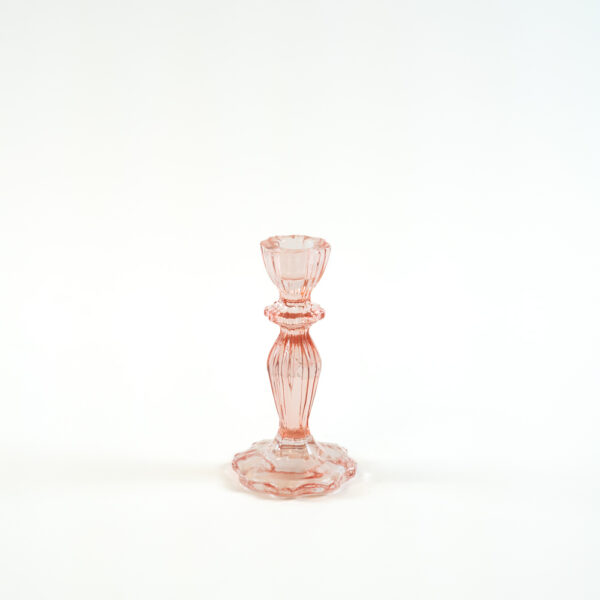Skleněný svícen na kónickou svíčku - meruňkový - 15,5 cm