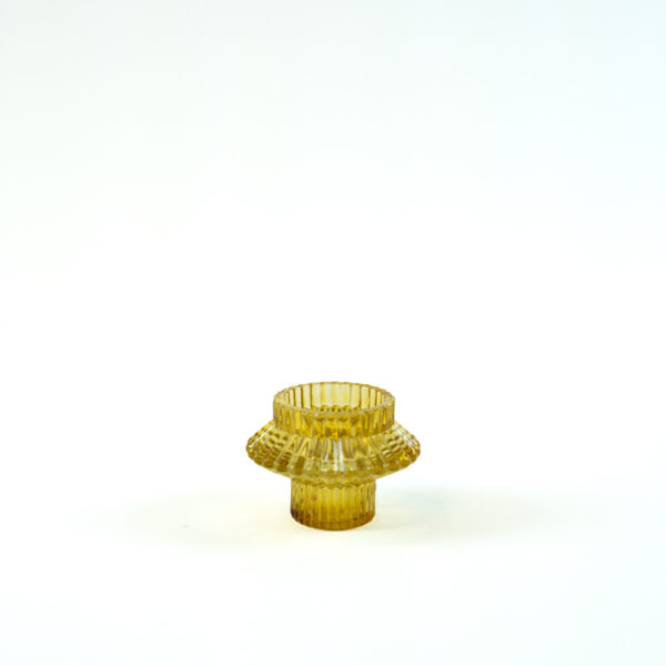 Oboustranný skleněný svícen žlutý - 5,5 cm