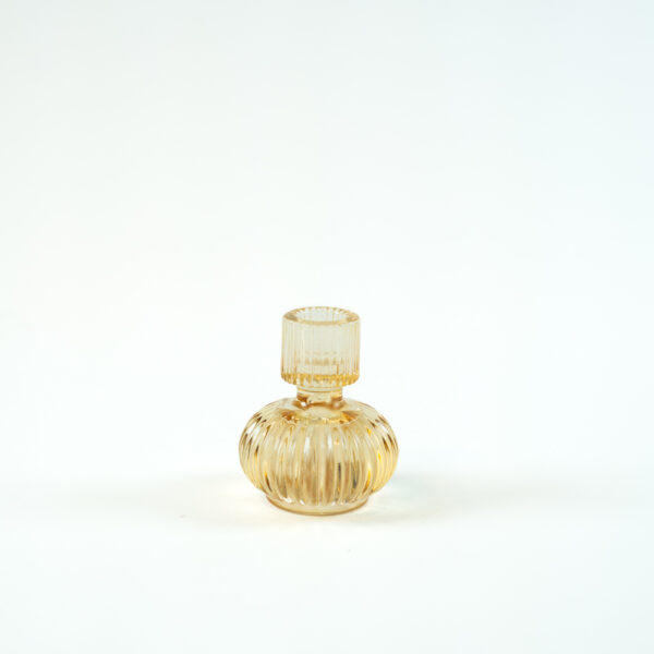 Oboustranný skleněný svícen žlutý - 9 cm