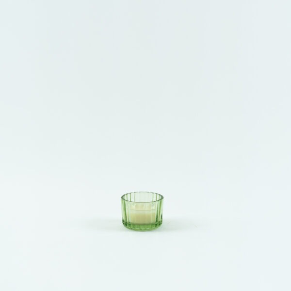 Skleněný svícen na čajovou svíčku - zelený 3,5 cm