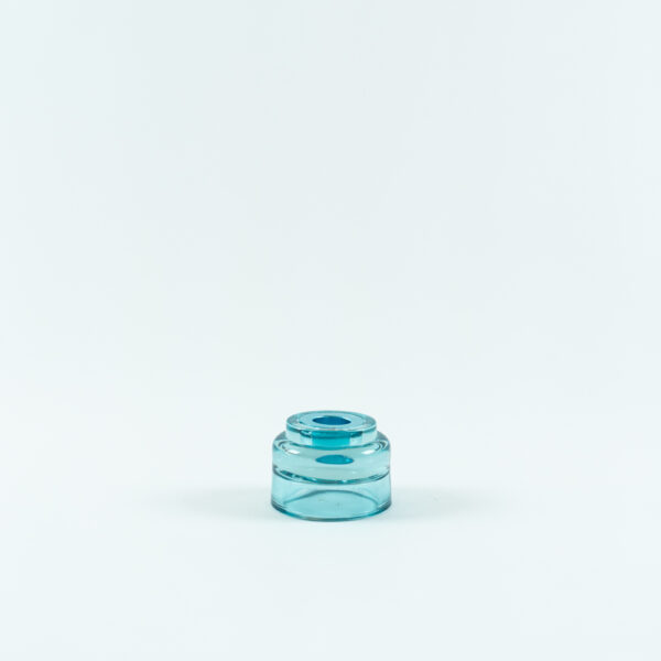 Oboustranný skleněný svícen modrý - 4,7 cm