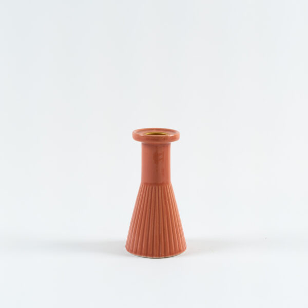 Keramický svícen na kónickou svíčku - oranžová 13 cm