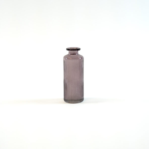 Skleněná vázička lila úzká 13 cm - struktura