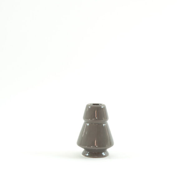 Keramický svícen na kónickou svíčku - šedý stromeček  - 9,5 cm
