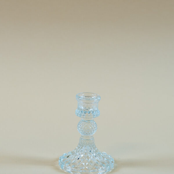 Skleněný svícen na kónickou svíčku - křišťálový - 10 cm