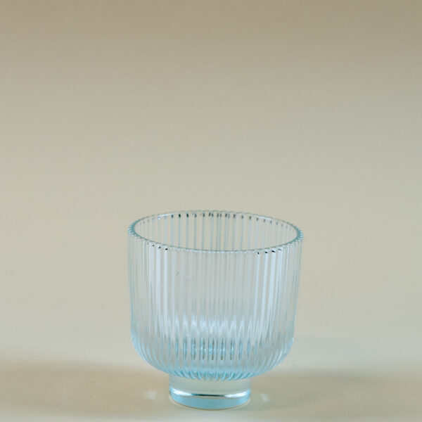 Skleněný svícen na čajovou svíčku "vroubek" - 8,8 cm