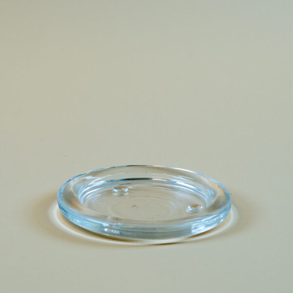 Skleněný talířek na svíčku/svícen, prům. 10,5 cm