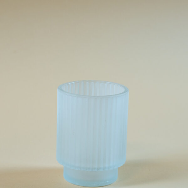 Skleněný  svícen na čajovou svíčku "mléčný" - 9,8 cm