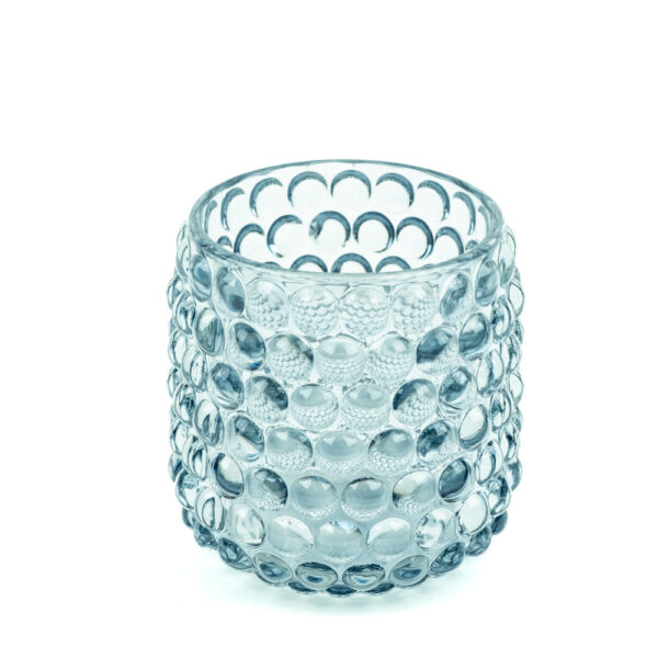 Skleněný svícen modrý na čajovou svíčku - 8,5 cm