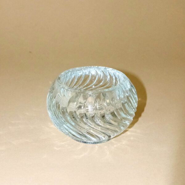 Skleněný svícen půlkulatý oboustranný čirý 4,5 cm