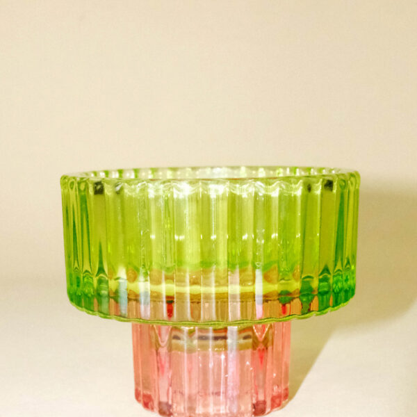 Skleněný svícen oboustranný / dvojbarevný 5 cm